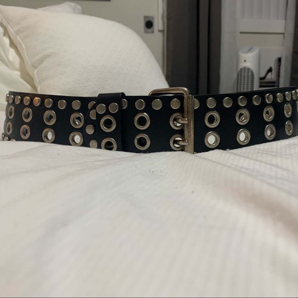 Dolce & Gabbana Black Leather Studded Belt